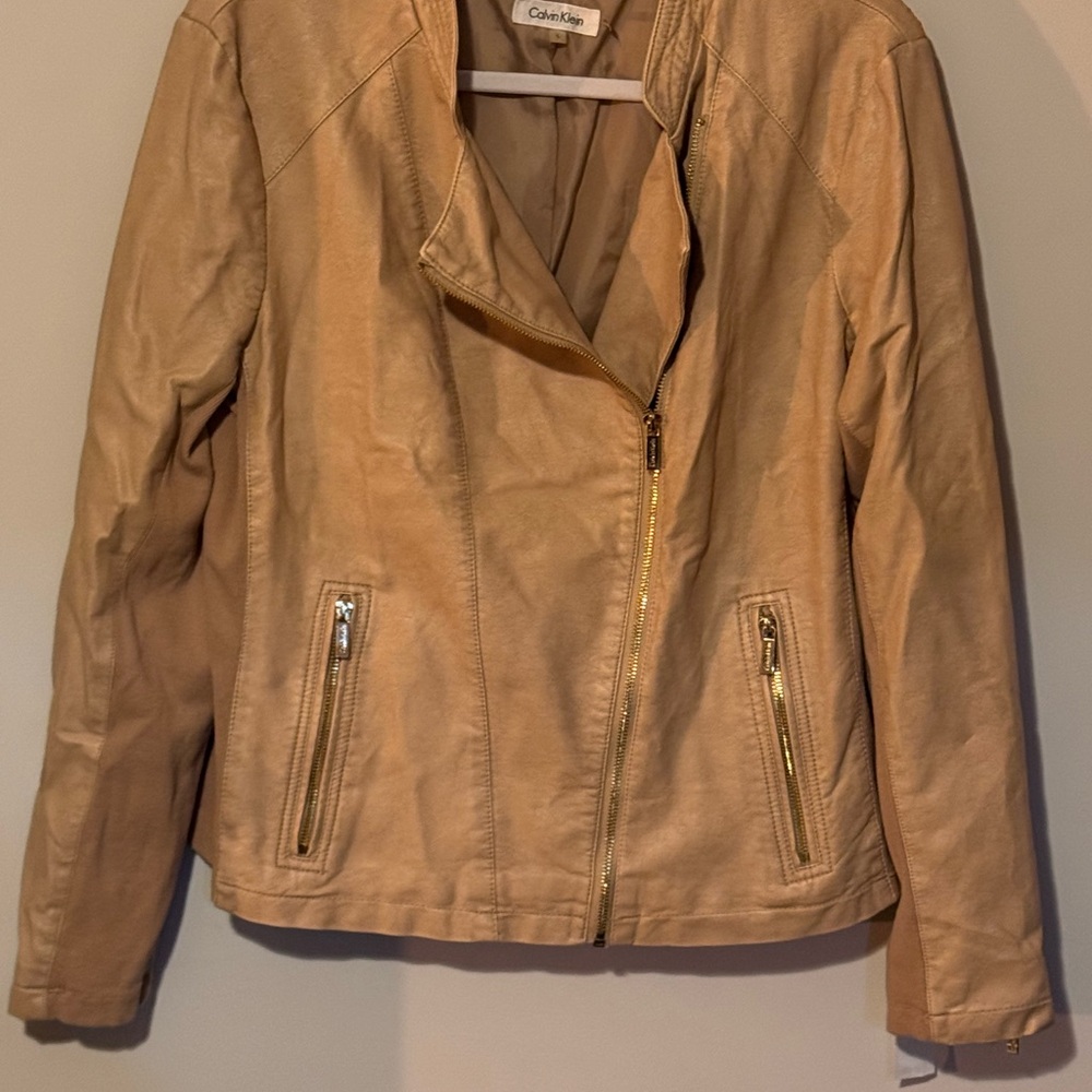 Calvin Klein Light Brown Leather Jacket
